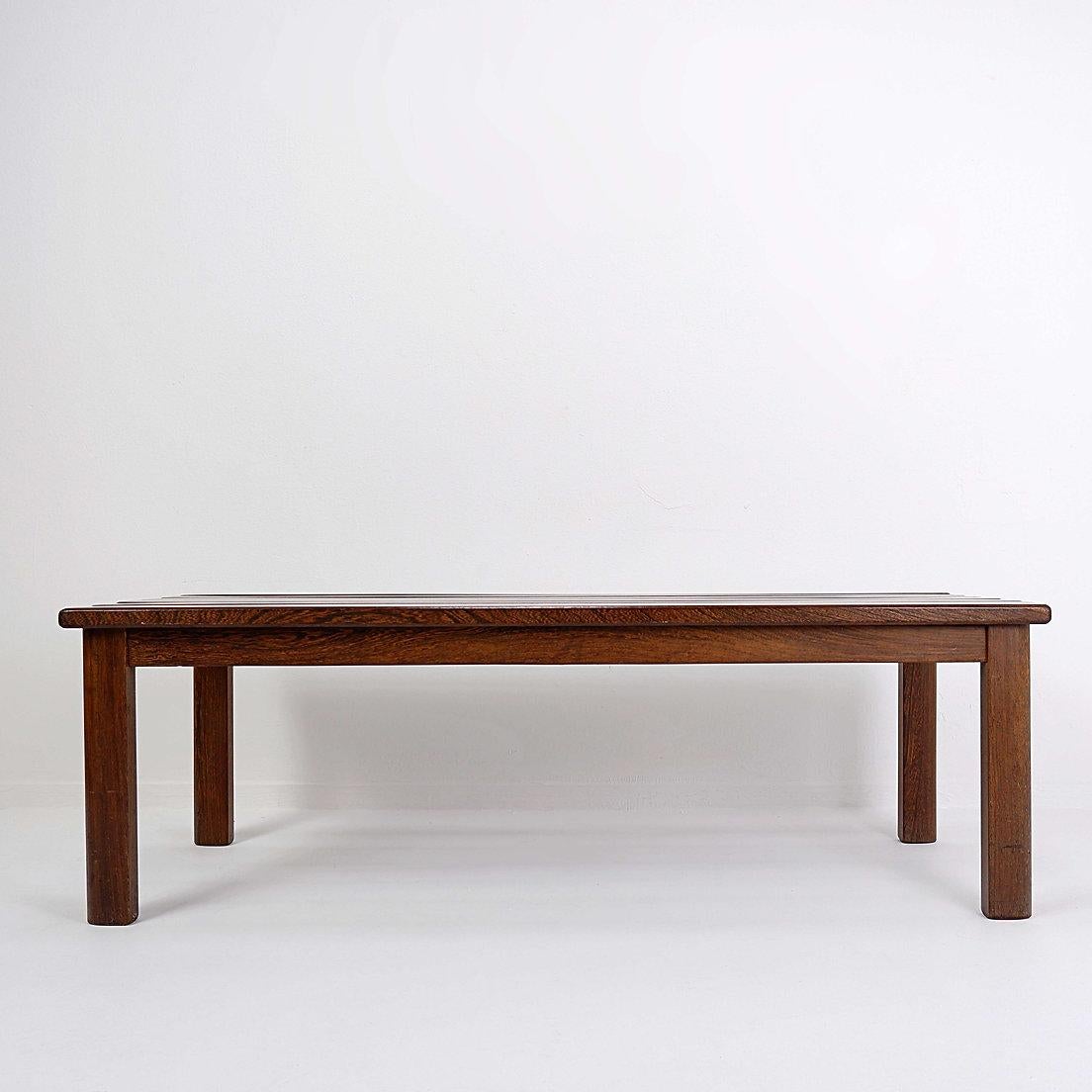 Mid-Century Modern Banc vintage à lattes en bois - années 1960 en vente
