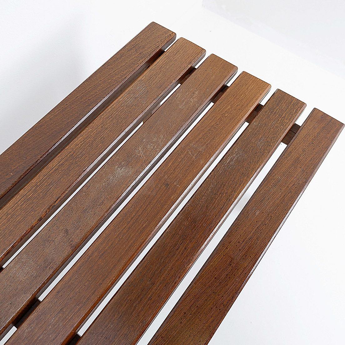20ième siècle Banc vintage à lattes en bois - années 1960 en vente