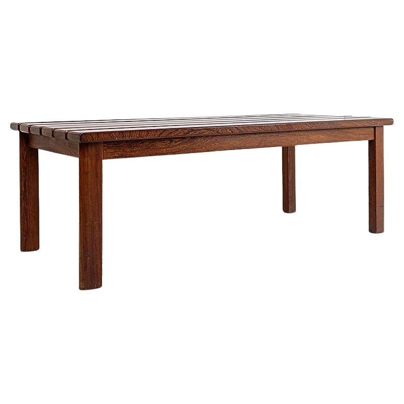 Vintage Wood Slatted Bench - 1960s