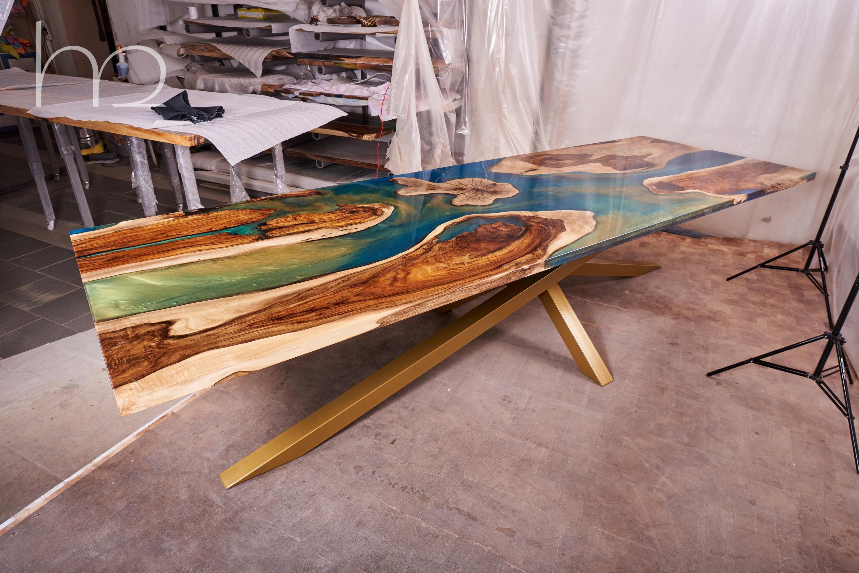 large epoxy dining table