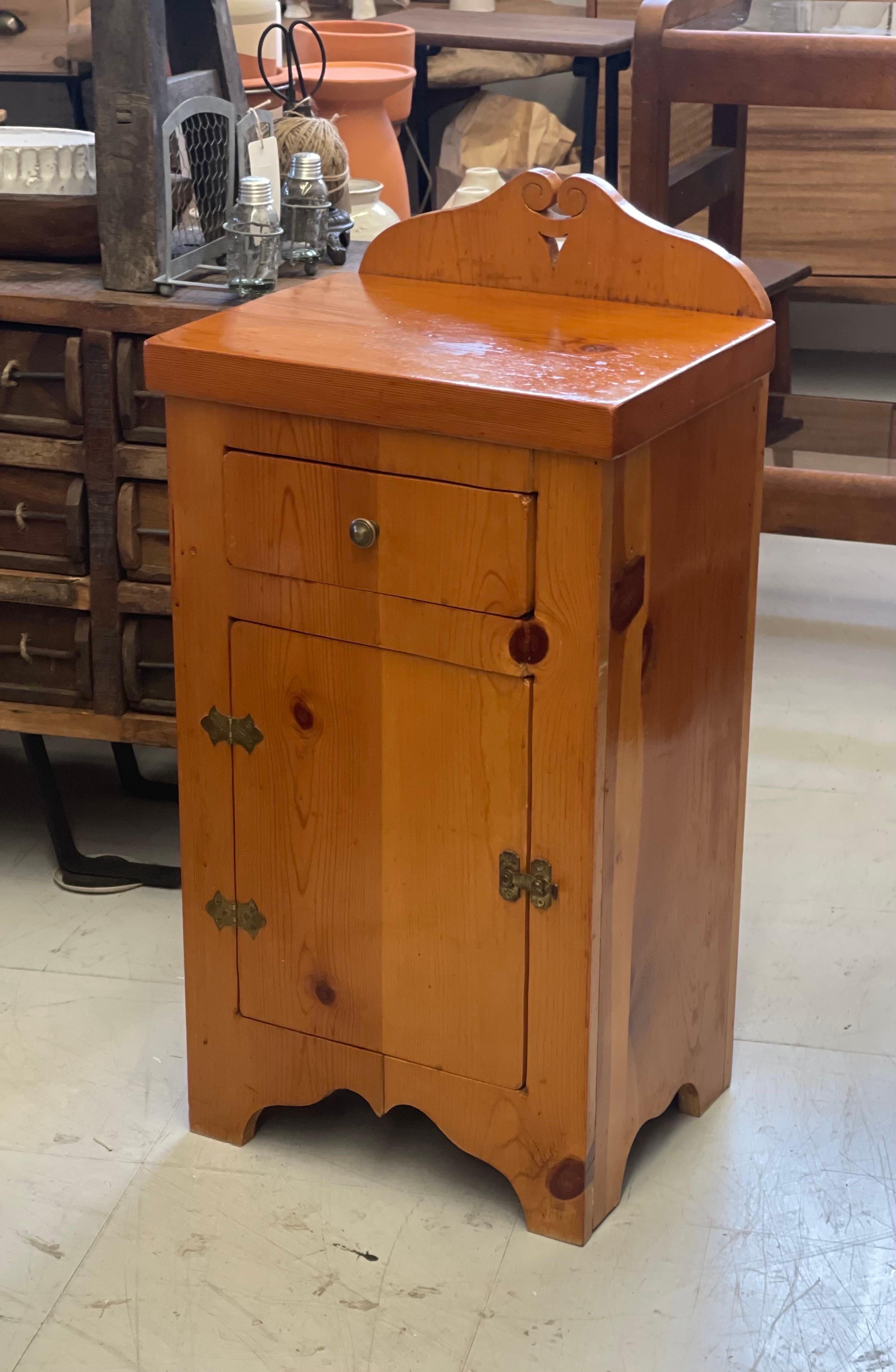 Vintage Wood Table with Interesting Hardware Possible Circa 1970s-1980s In Good Condition For Sale In Seattle, WA