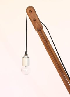 Vintage Wood Toy Crane Repurposed as a Table Lamp