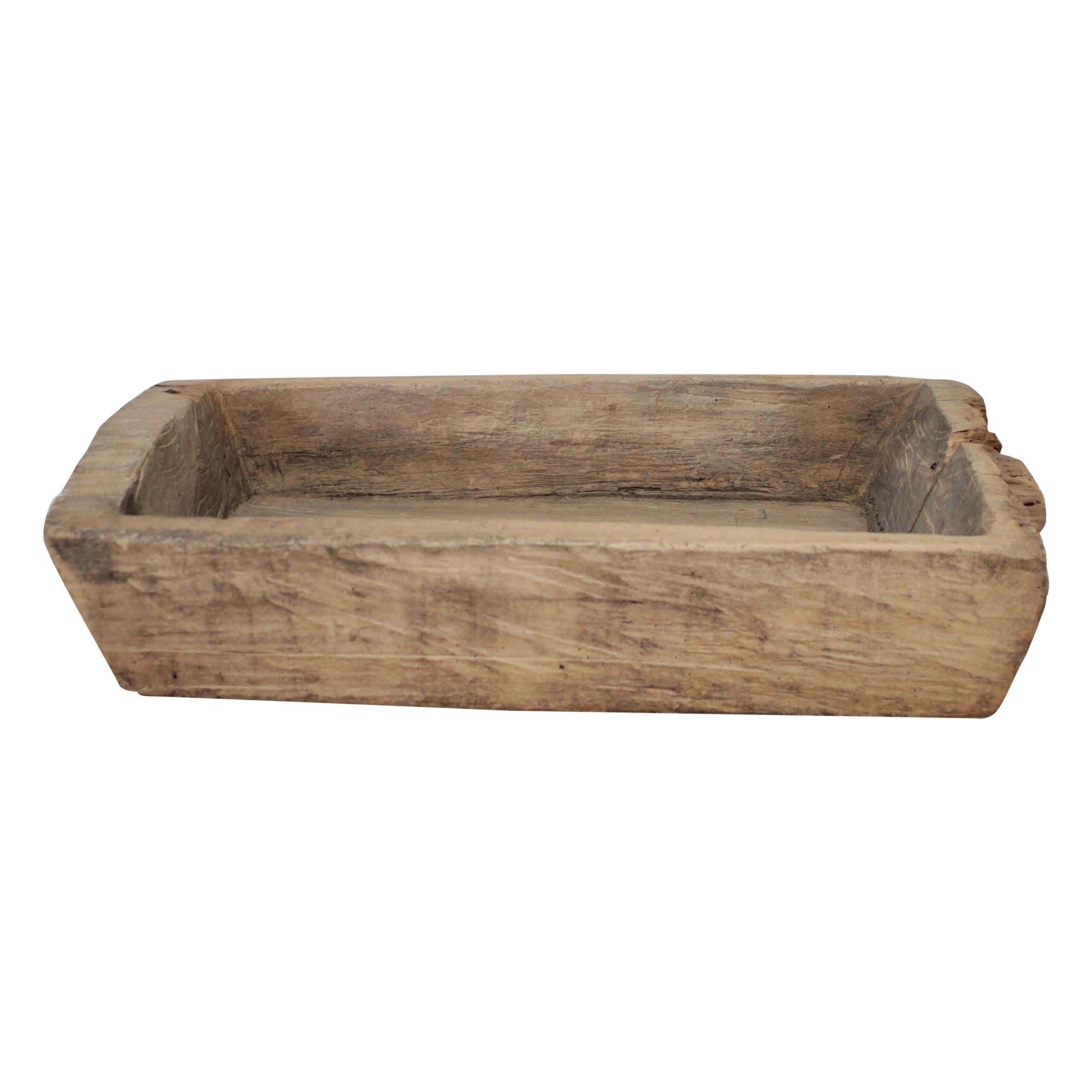 Vintage Wood Trough Bowl Centerpiece