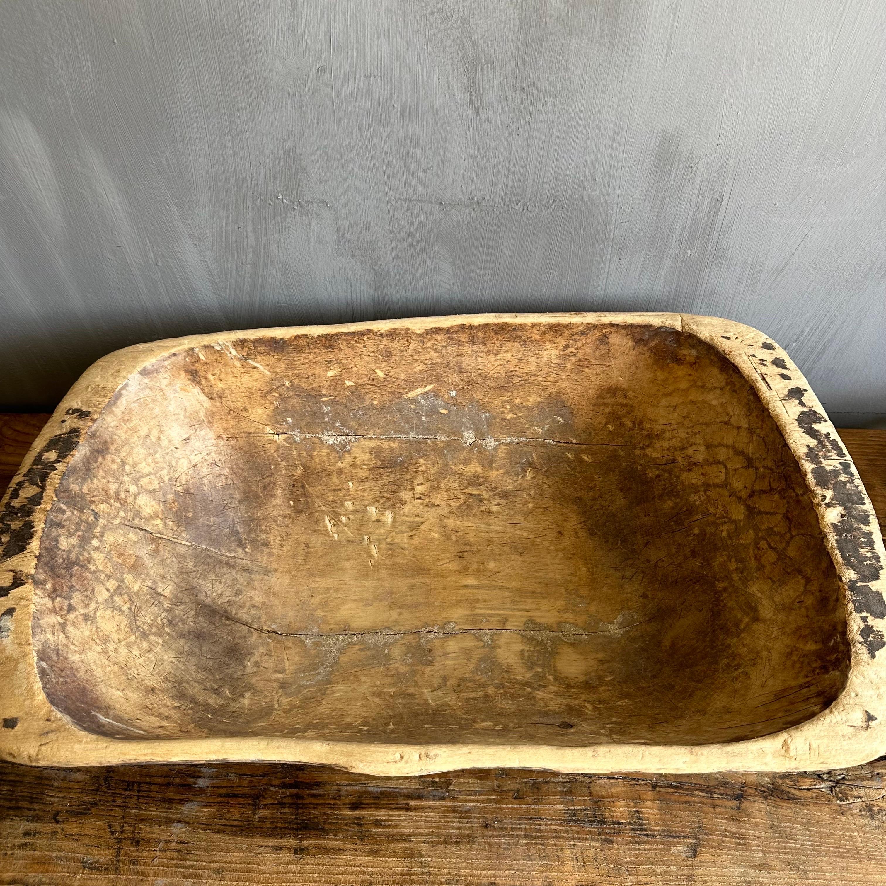 Vintage Wood Trough Decorative Bowl For Sale 6