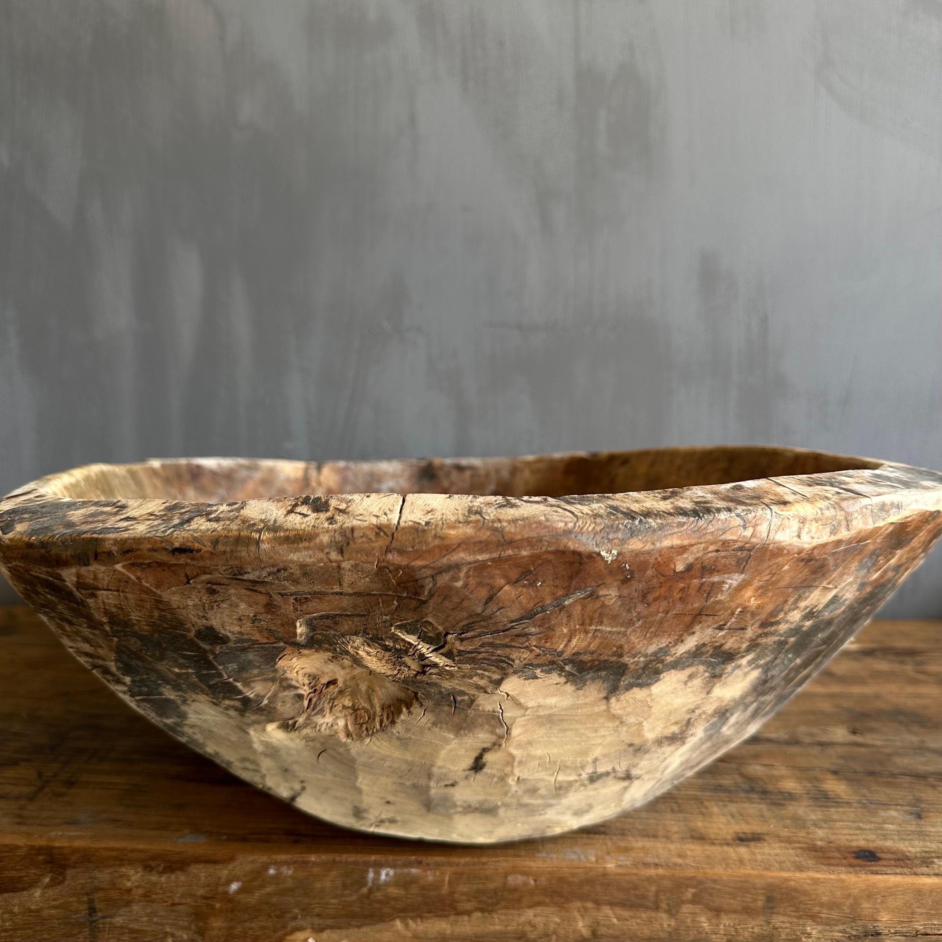 Vintage Wood Trough Decorative Bowl 4