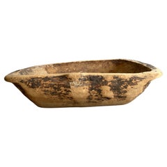 Used Wood Trough Decorative Bowl