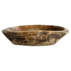 Vintage Wood Trough Decorative Bowl