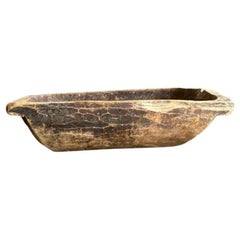 Bol décoratif en bois vintage à auge