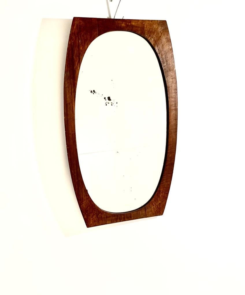 Mid-Century Modern Vintage wood wall mirror, Gianfranco Frattini, Italy 1950s For Sale
