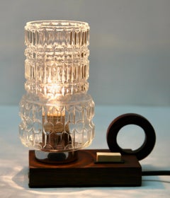 Vintage Wood Wenge Table Lamp or Desk, Set of 2 Midcentury, 1960s