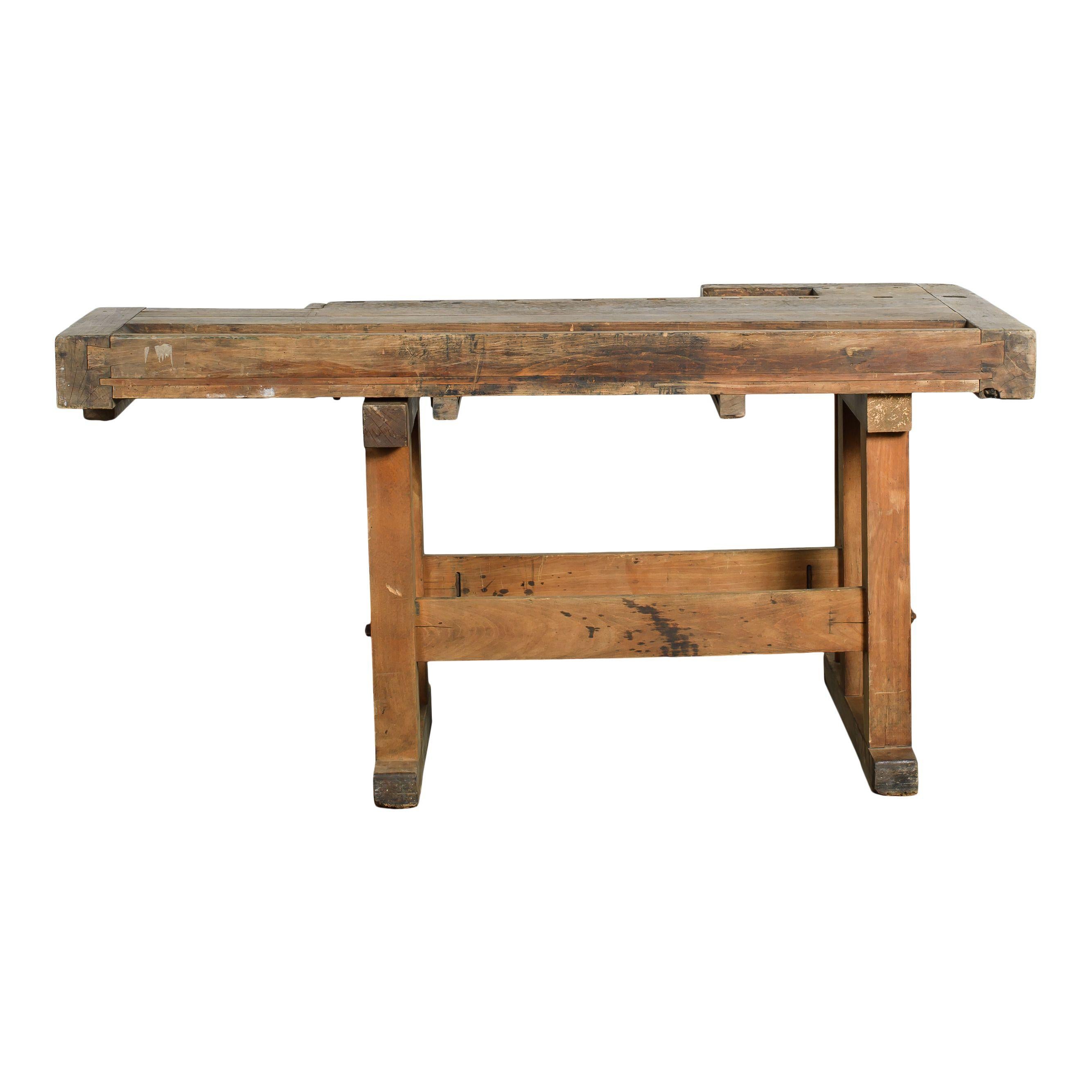 20th Century Vintage Wood Workbench from Europe For Sale
