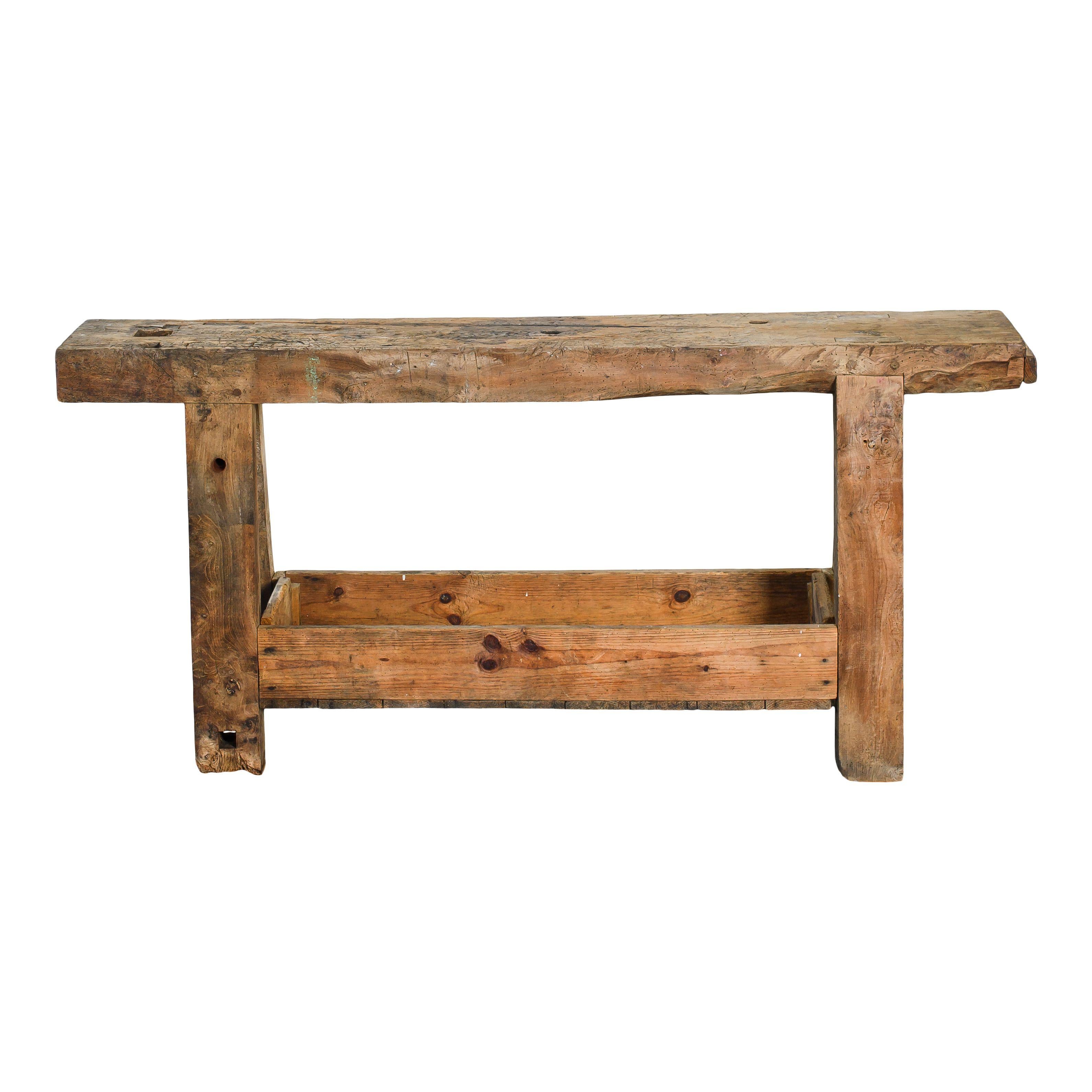Banco de trabajo vintage de madera de Francia siglo XX en venta
