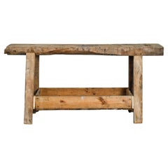 Vintage Wood Workbench from France