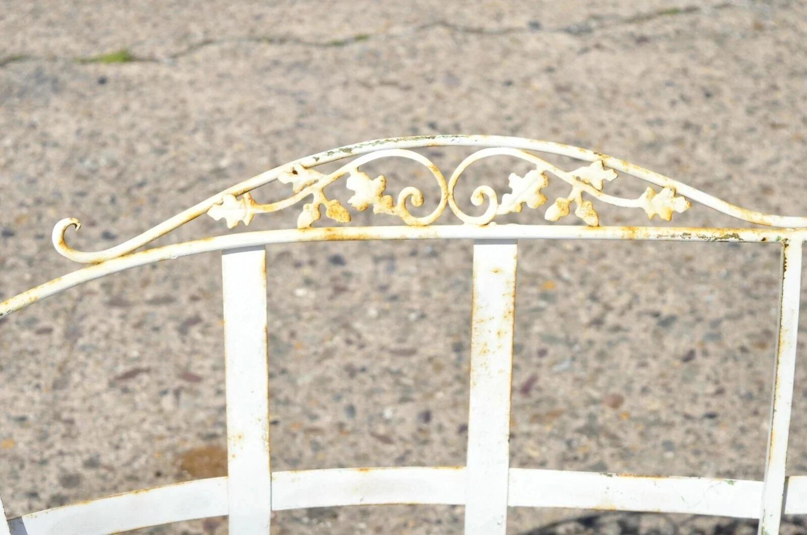Vintage Woodard Chantilly Rose Hierro Forjado 3 Asiento Jardín Patio Solárium Sofá Victoriano en venta