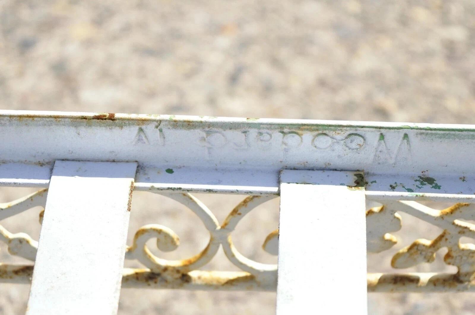 Vintage Woodard Chantilly Rose Hierro Forjado 3 Asiento Jardín Patio Solárium Sofá en venta 2