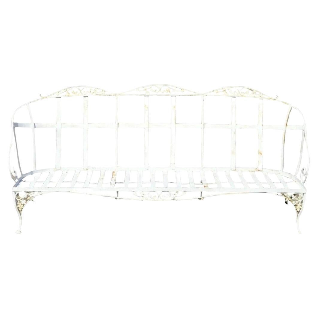 Vintage Woodard Chantilly Rose Hierro Forjado 3 Asiento Jardín Patio Solárium Sofá en venta
