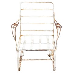 Vintage Woodard Chantilly Rose Wrought Iron Garden Patio Bouncer Lounge Chair