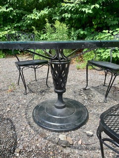 Vintage Woodard “Florentine” Wrought Iron Patio Dining Set 5 Piece