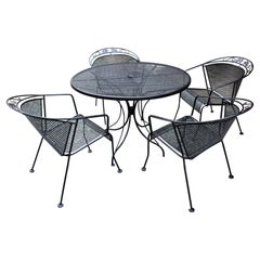 Vintage Woodard Four Chair and Round Table Set