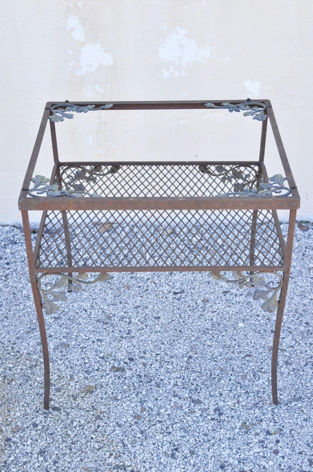 Vintage Woodard Orleans Pattern Wrought Iron Garden Patio Sofa Table Set 5 Pcs 1