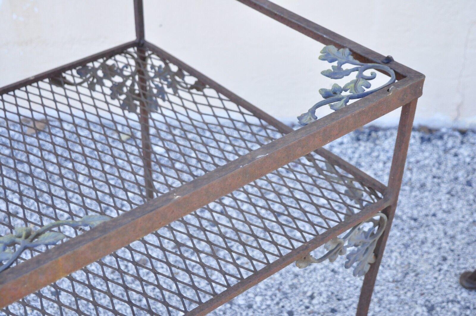 Vintage Woodard Orleans Pattern Wrought Iron Garden Patio Sofa Table Set 5 Pcs 4