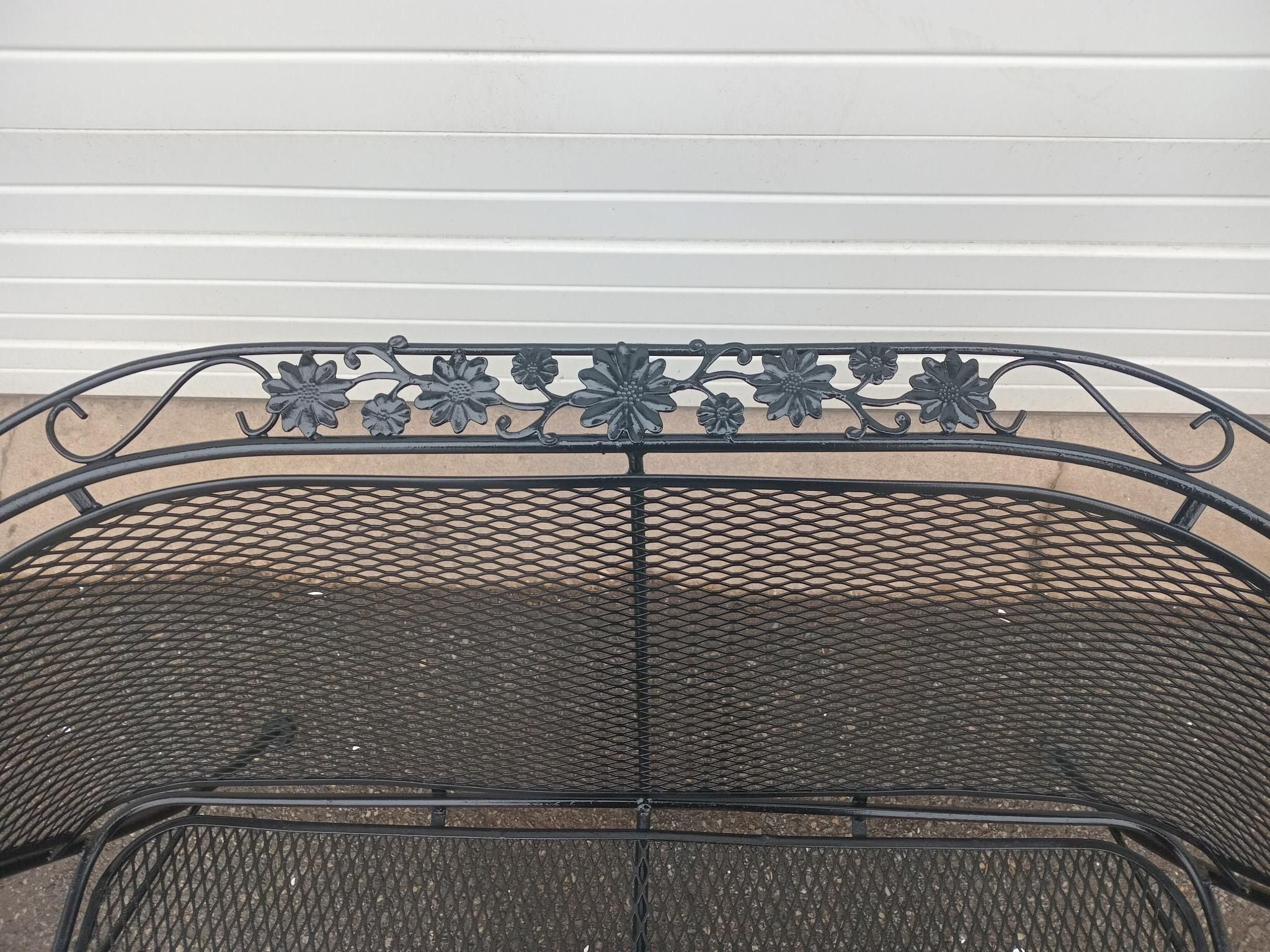 Vintage Woodard Outdoor Iron Loveseat/Bench 6