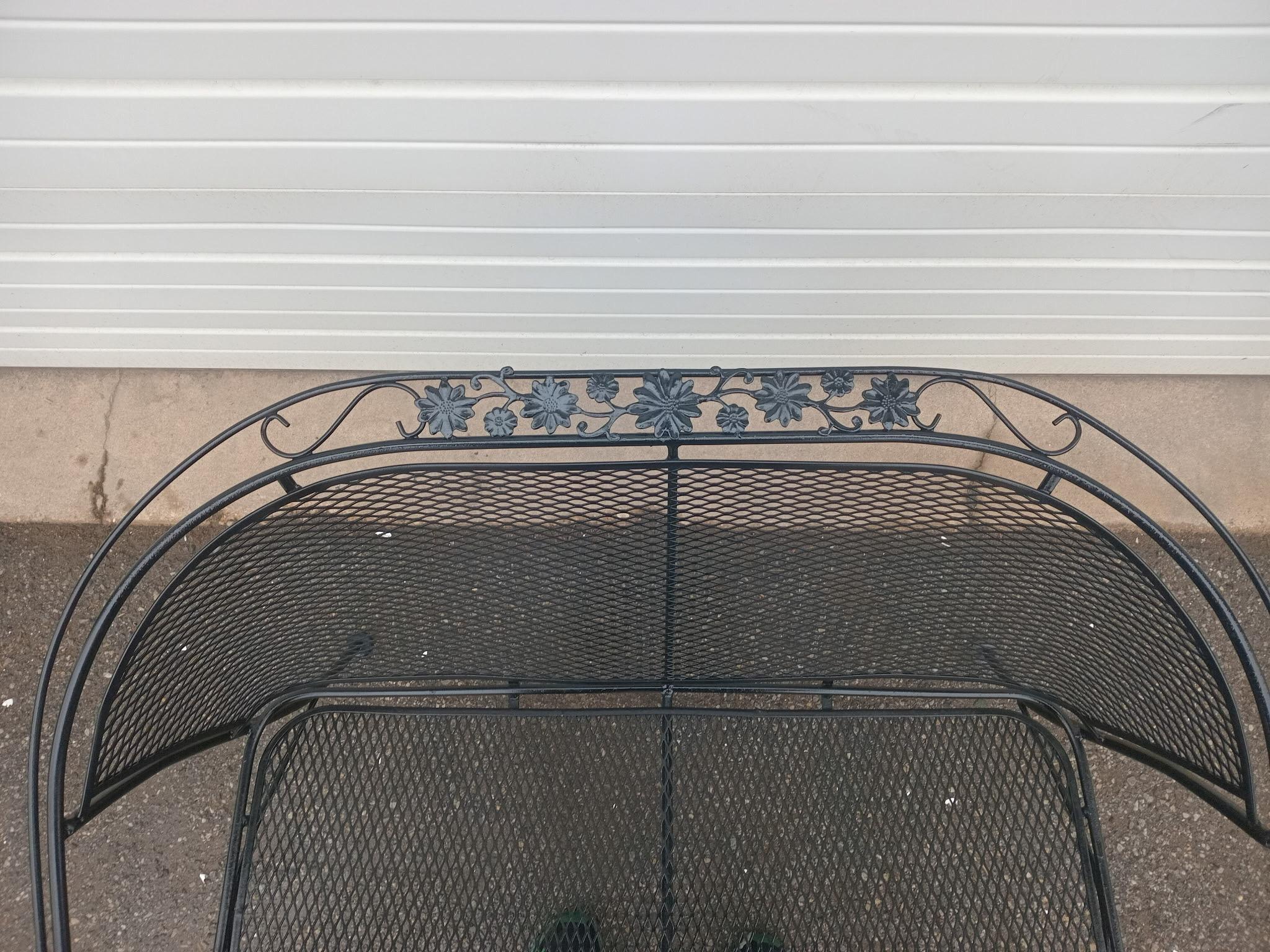 Vintage Woodard Outdoor Iron Loveseat/Bench 8