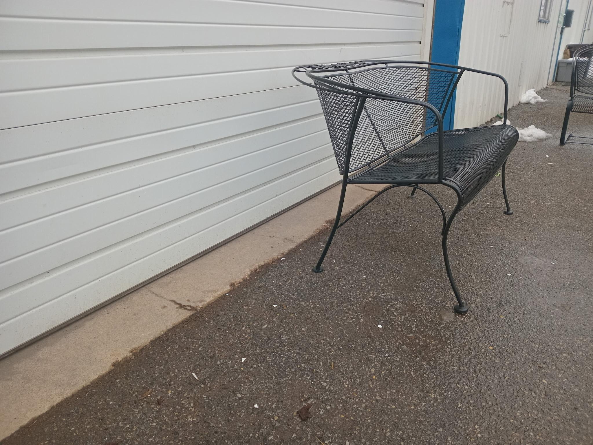 Vintage Woodard Outdoor Iron Loveseat/Bench 12