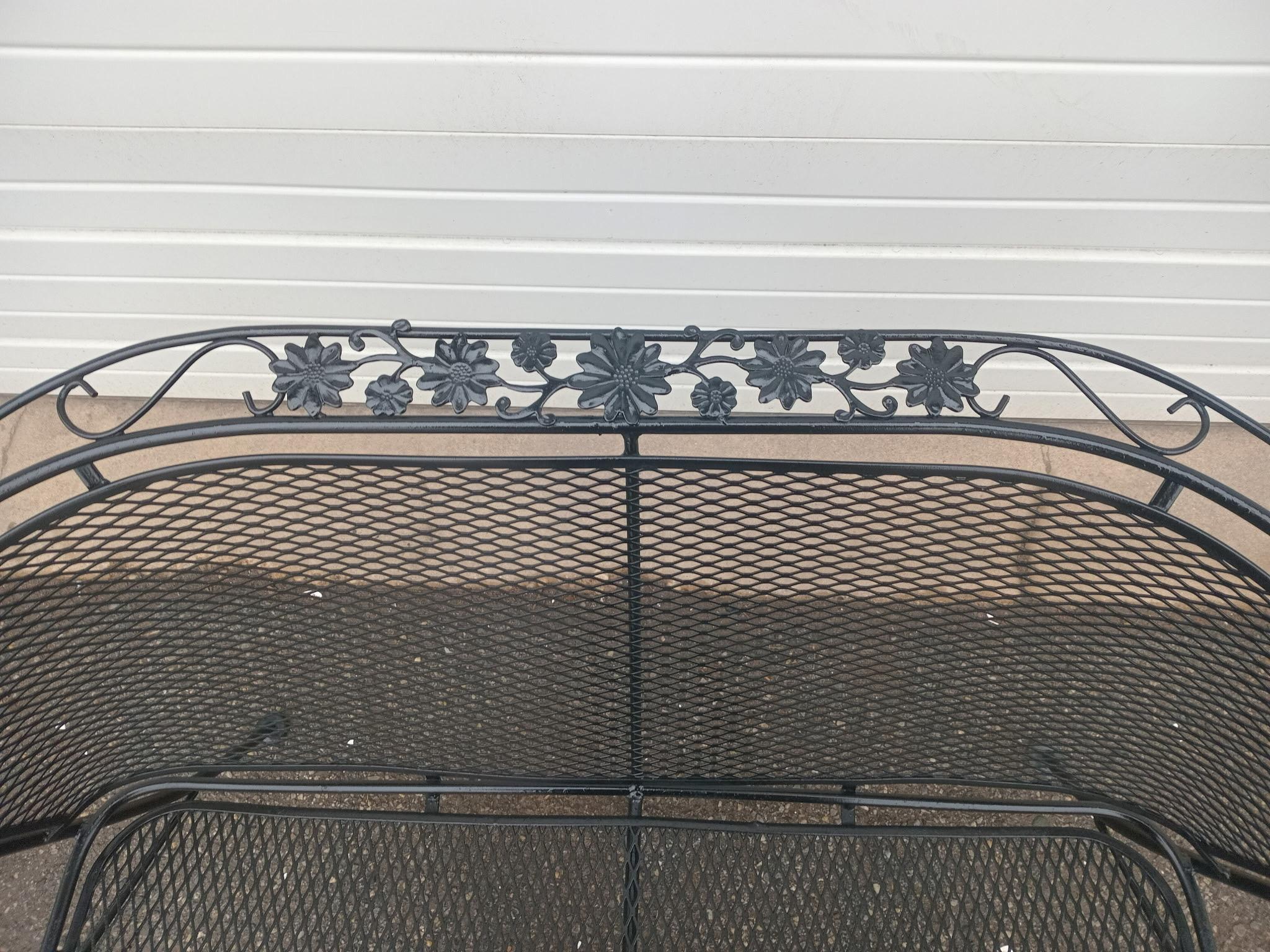 American Vintage Woodard Outdoor Iron Loveseat/Bench