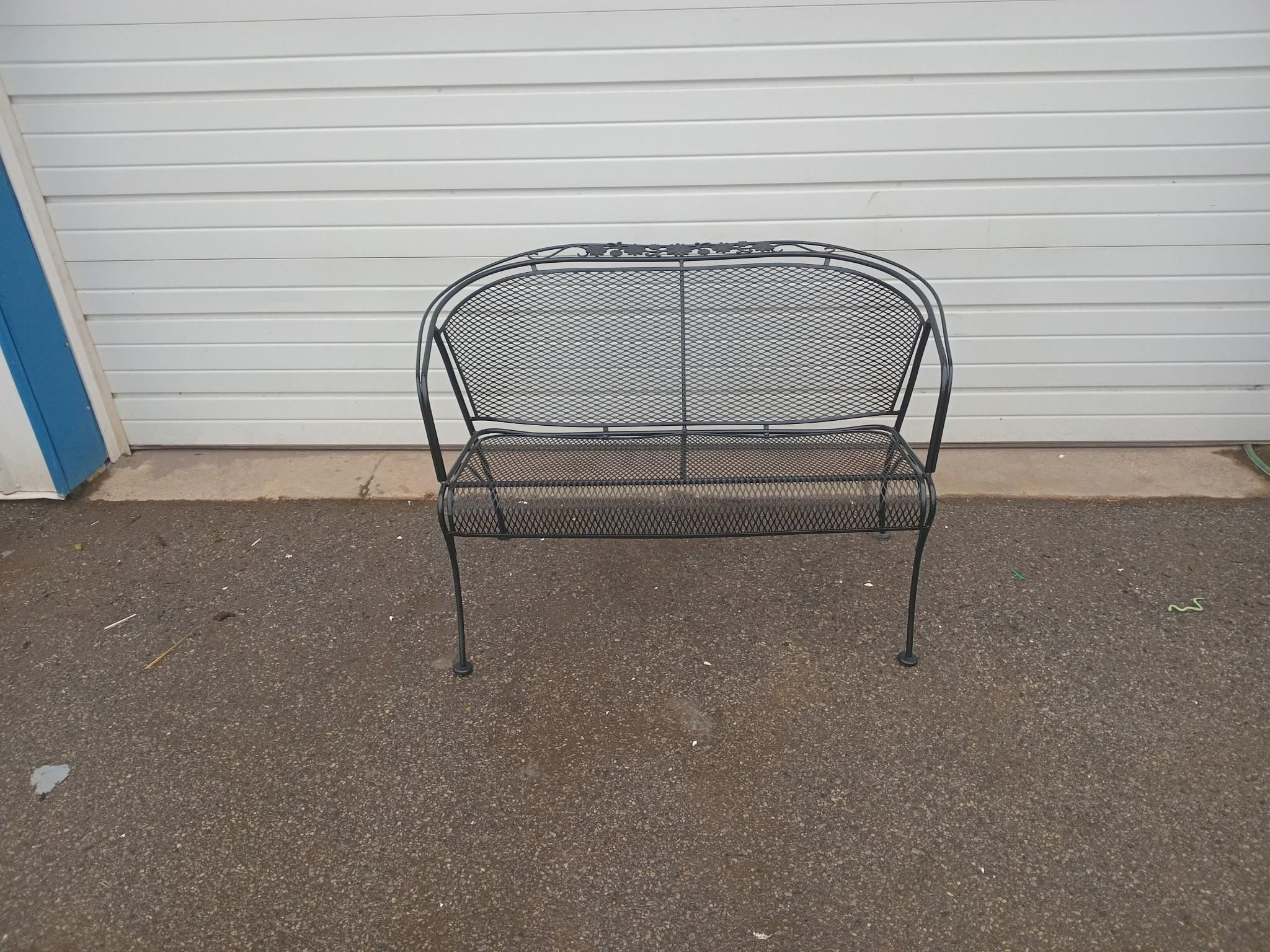 Vintage Woodard Outdoor Iron Loveseat/Bench 1