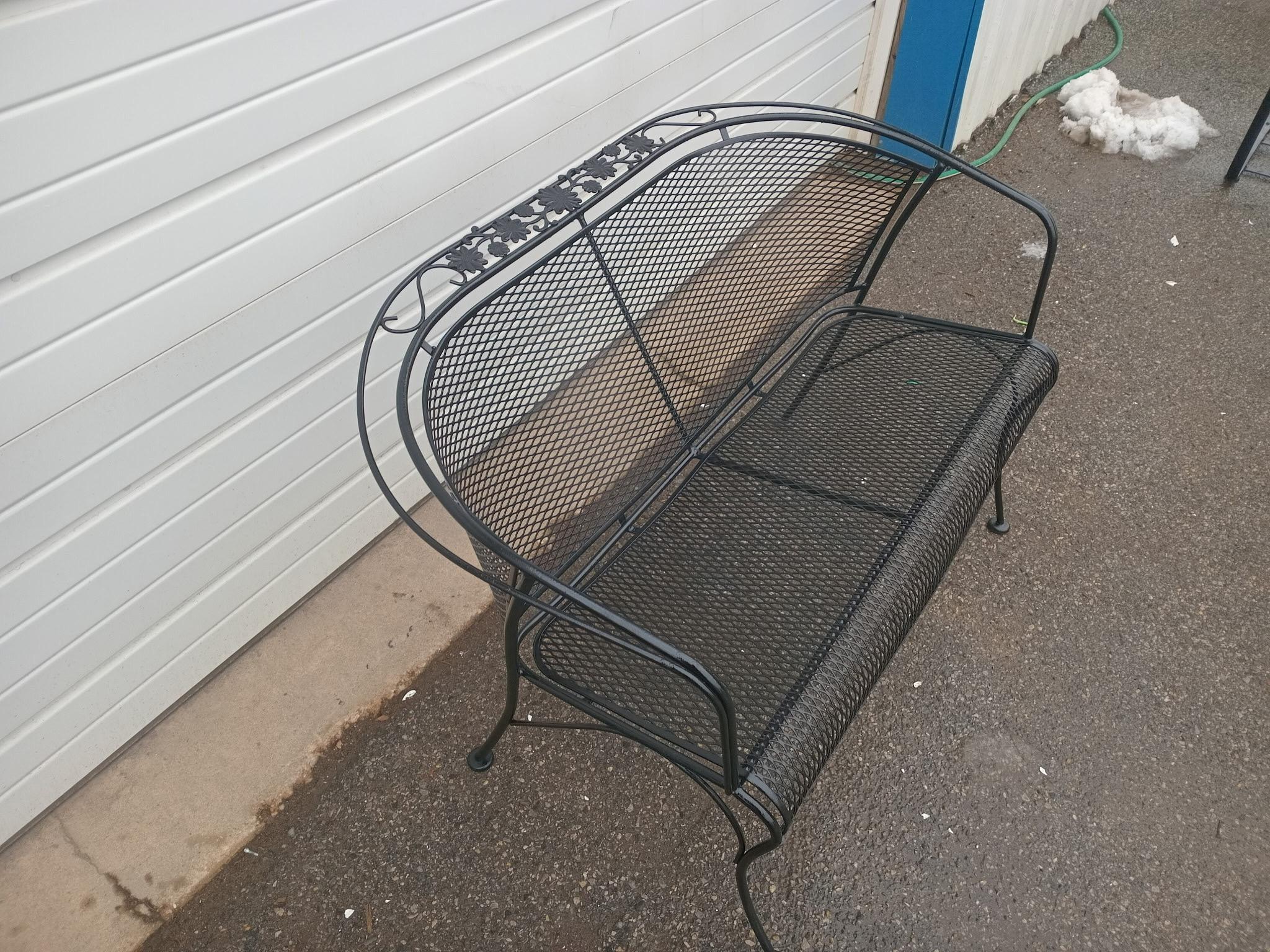 Vintage Woodard Outdoor Iron Loveseat/Bench 3