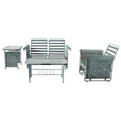 Retro Woodard Patio Set with Gliders in the Style of Josef Hoffmann