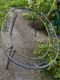 Vintage Woodard Pinecrest Wrought Iron Oval Table