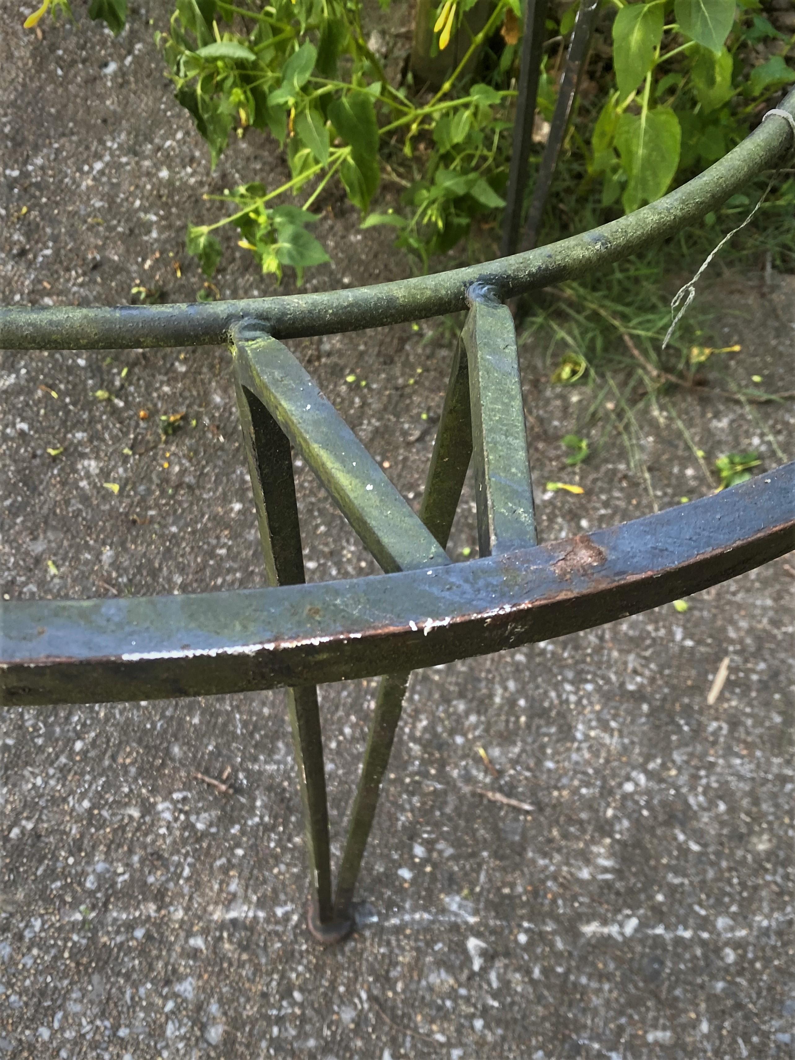 Vintage Woodard Pinecrest Wrought Iron Oval Table For Sale 3