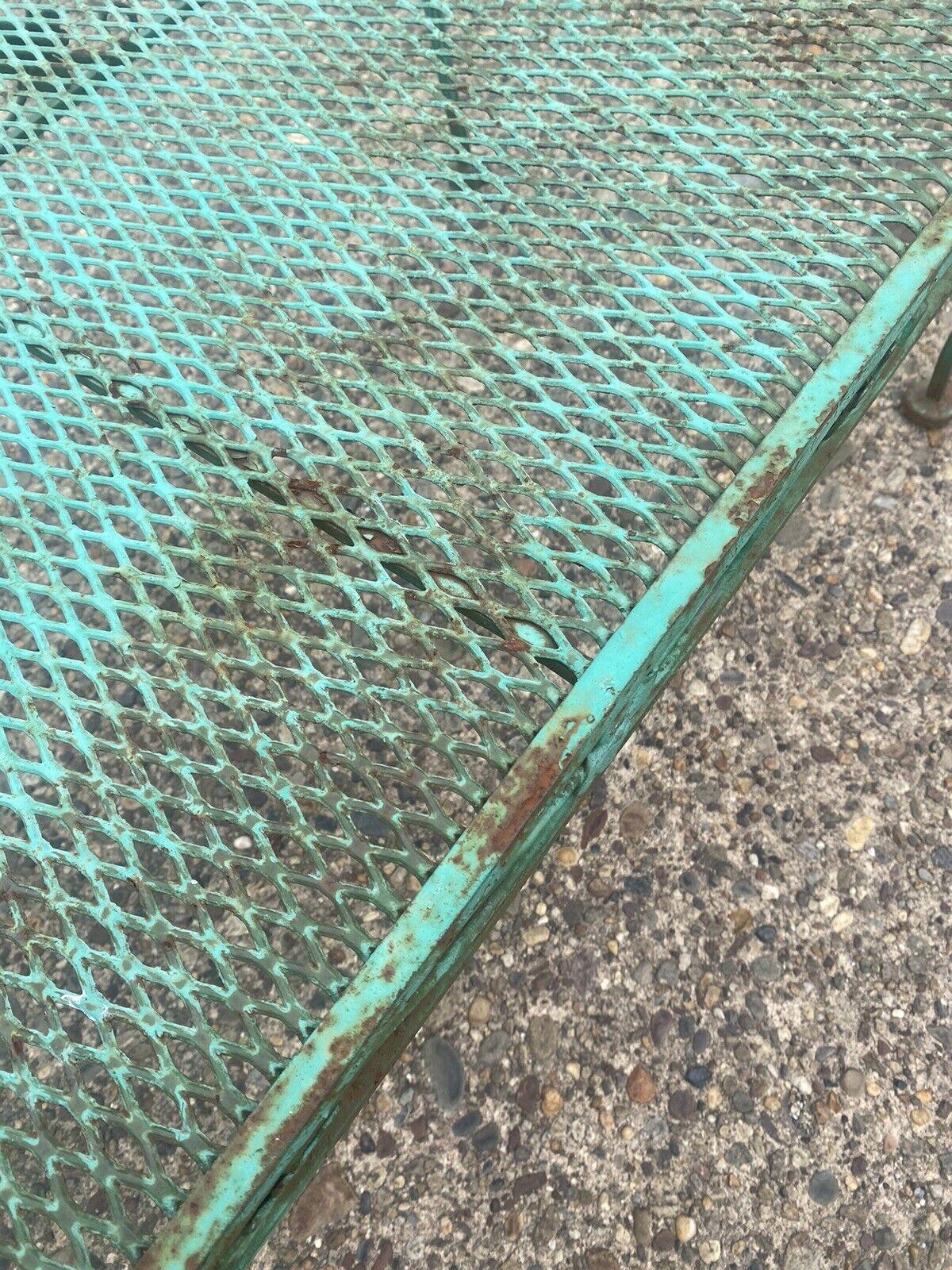 20th Century Vintage Woodard Salterini Style Green Wrought Iron Patio Outdoor Coffee Table