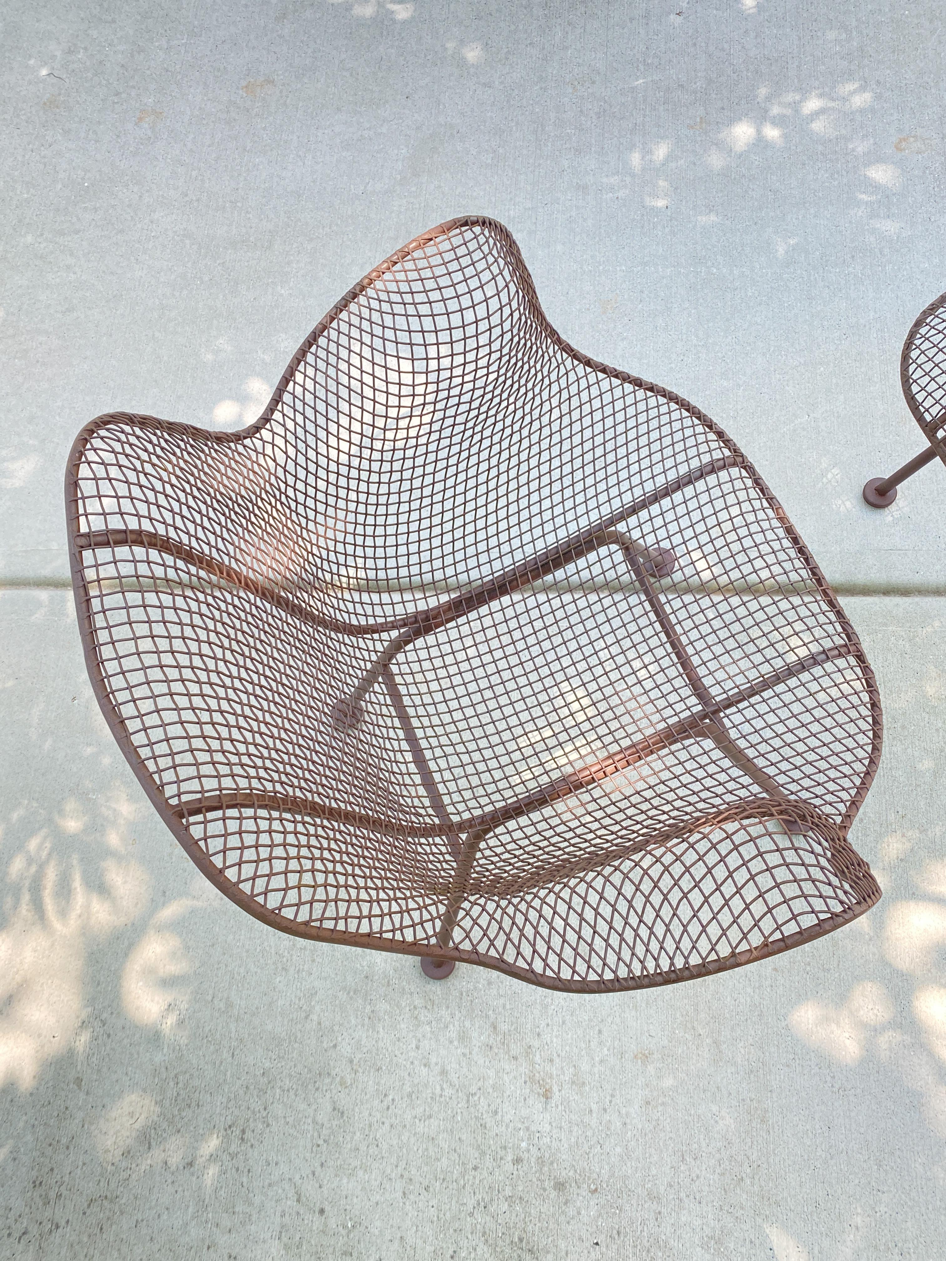 Mid-20th Century Vintage Woodard Sculptura Original Bronze Finish Lounge Chair and Ottoman