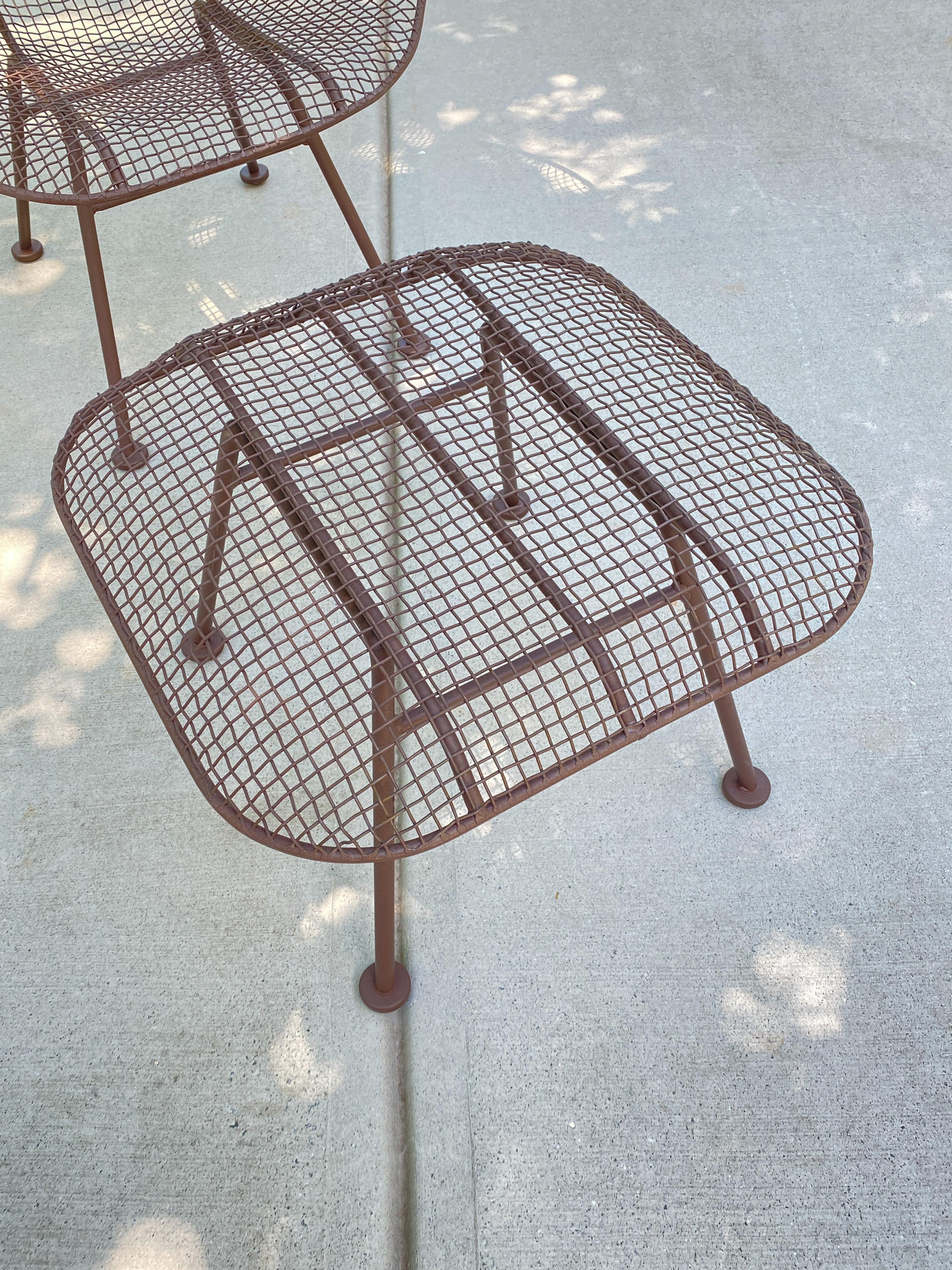 Iron Vintage Woodard Sculptura Original Bronze Finish Lounge Chair and Ottoman
