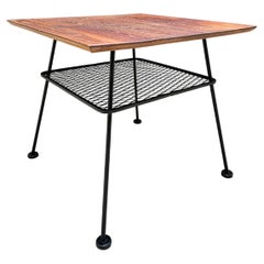 Vintage Woodard 'Sculptura' wood top side table