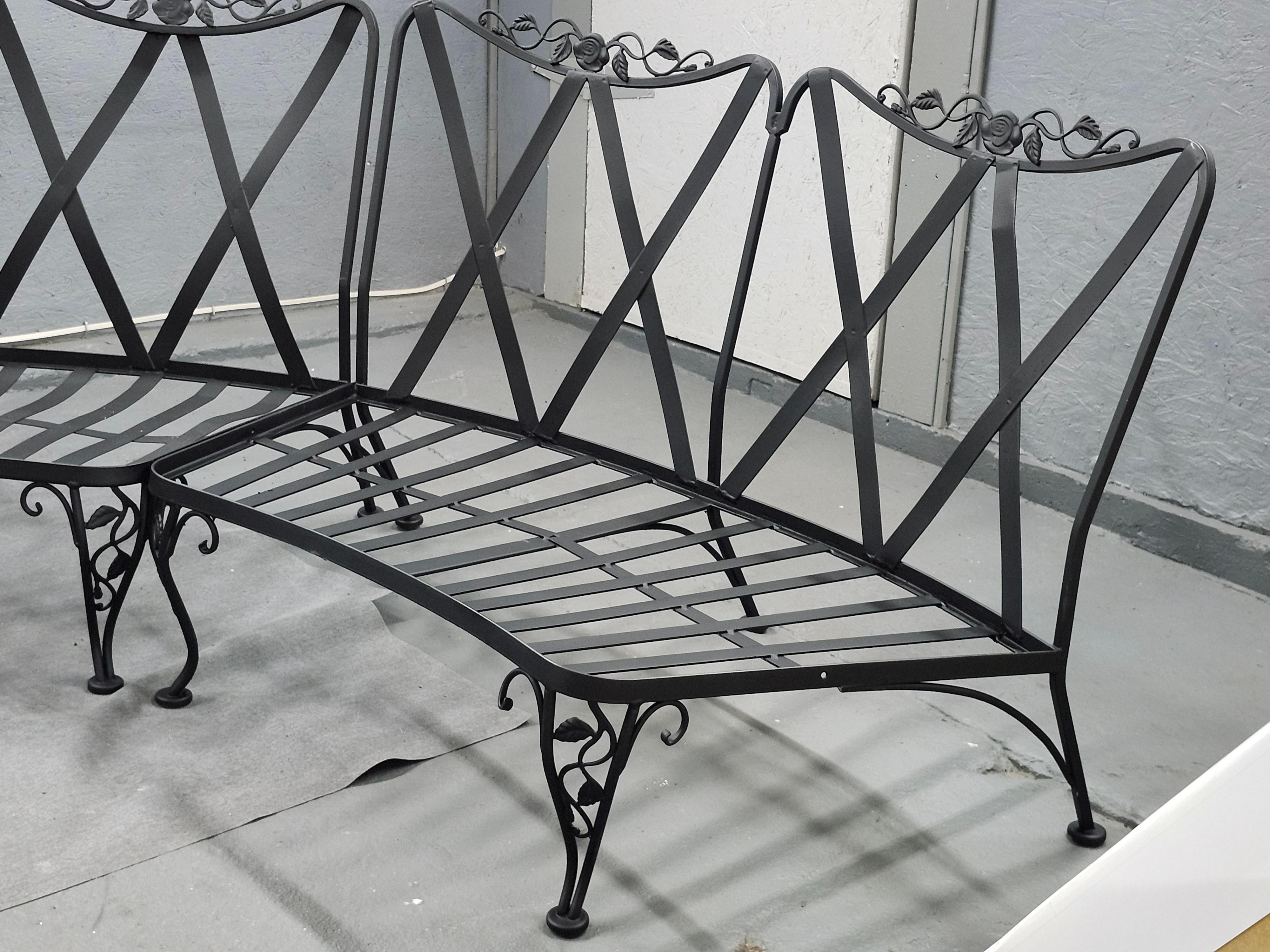 Vintage Woodard Wrought Iron Patio Furniture For Sale 6
