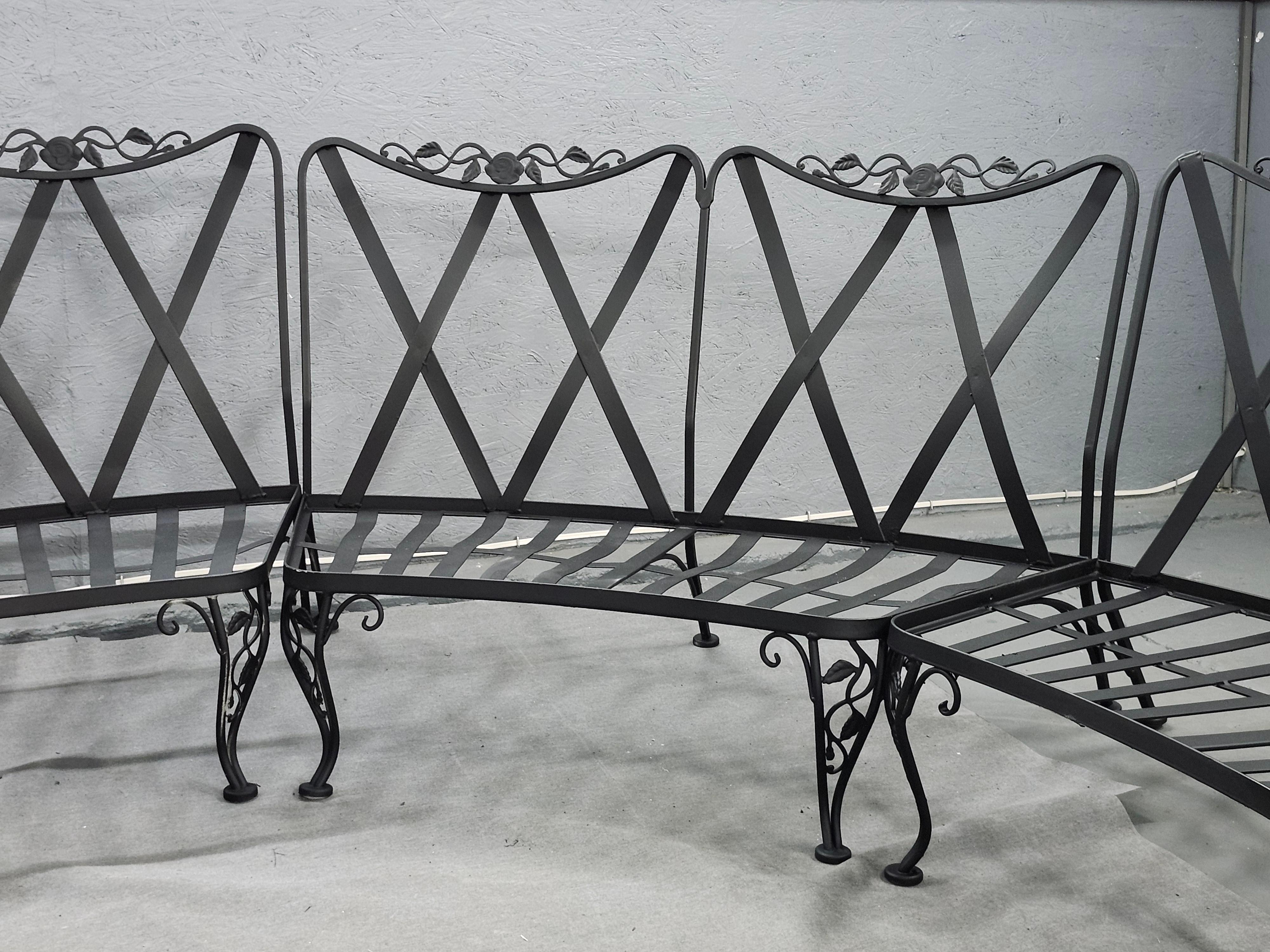 Vintage Woodard Wrought Iron Patio Furniture For Sale 2