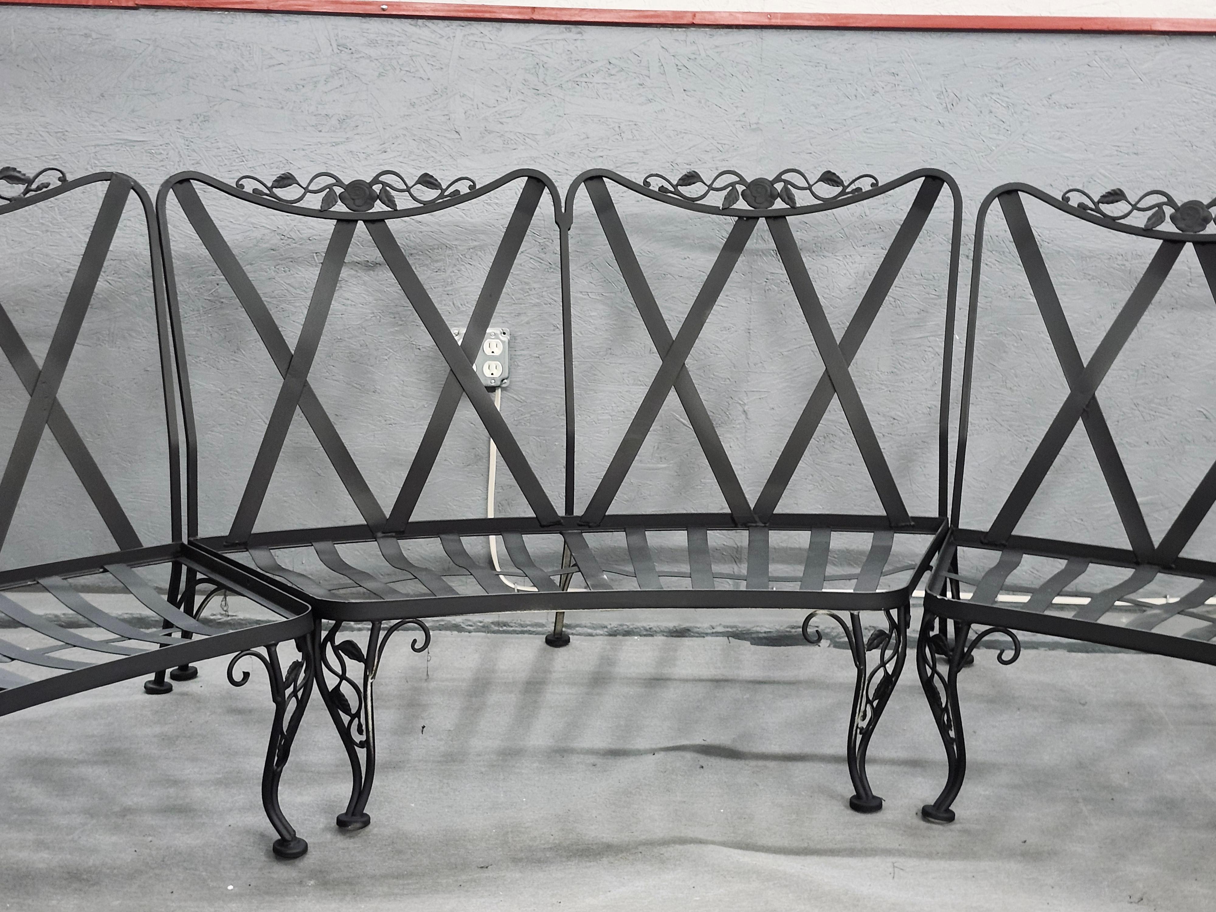 Vintage Woodard Wrought Iron Patio Furniture For Sale 3