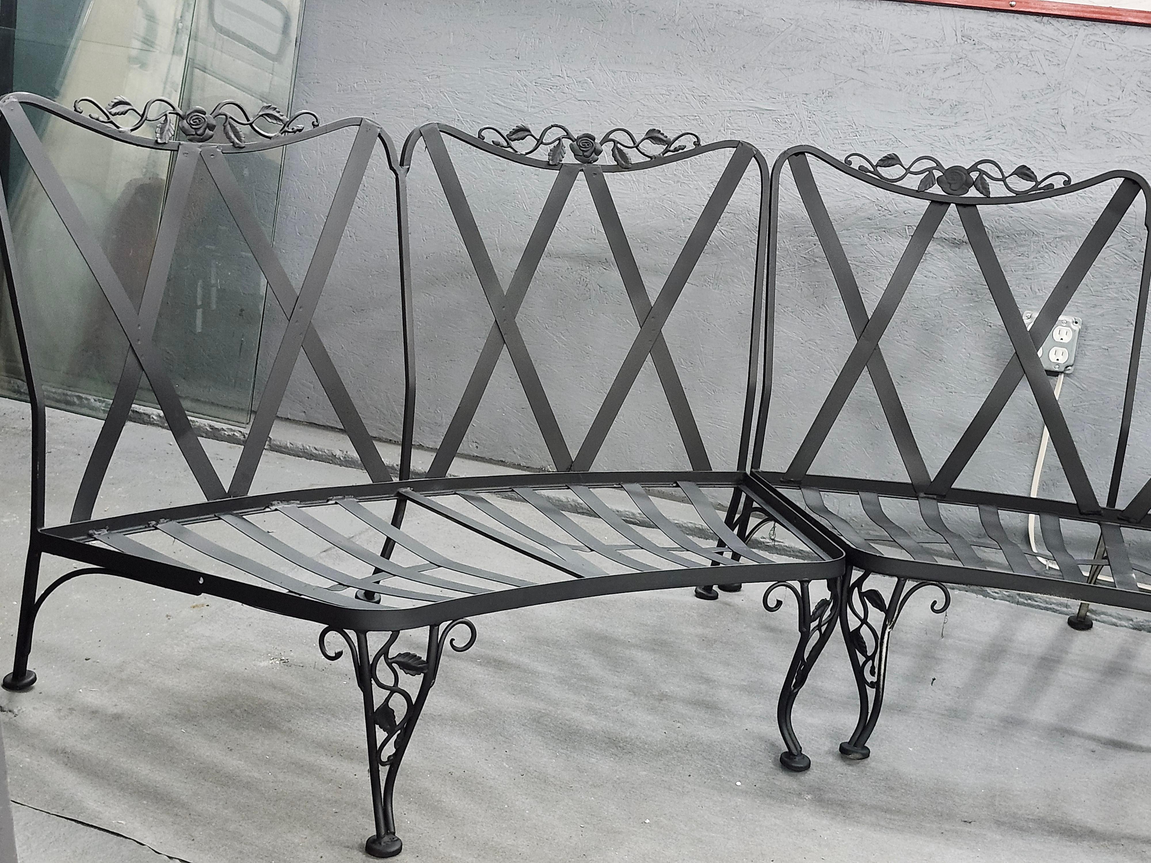 Vintage Woodard Wrought Iron Patio Furniture For Sale 4