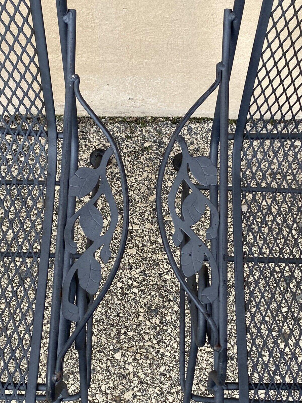 Vintage Woodard Wrought Iron Rose Pattern Springer Patio Arm Chairs - Set of 4 6