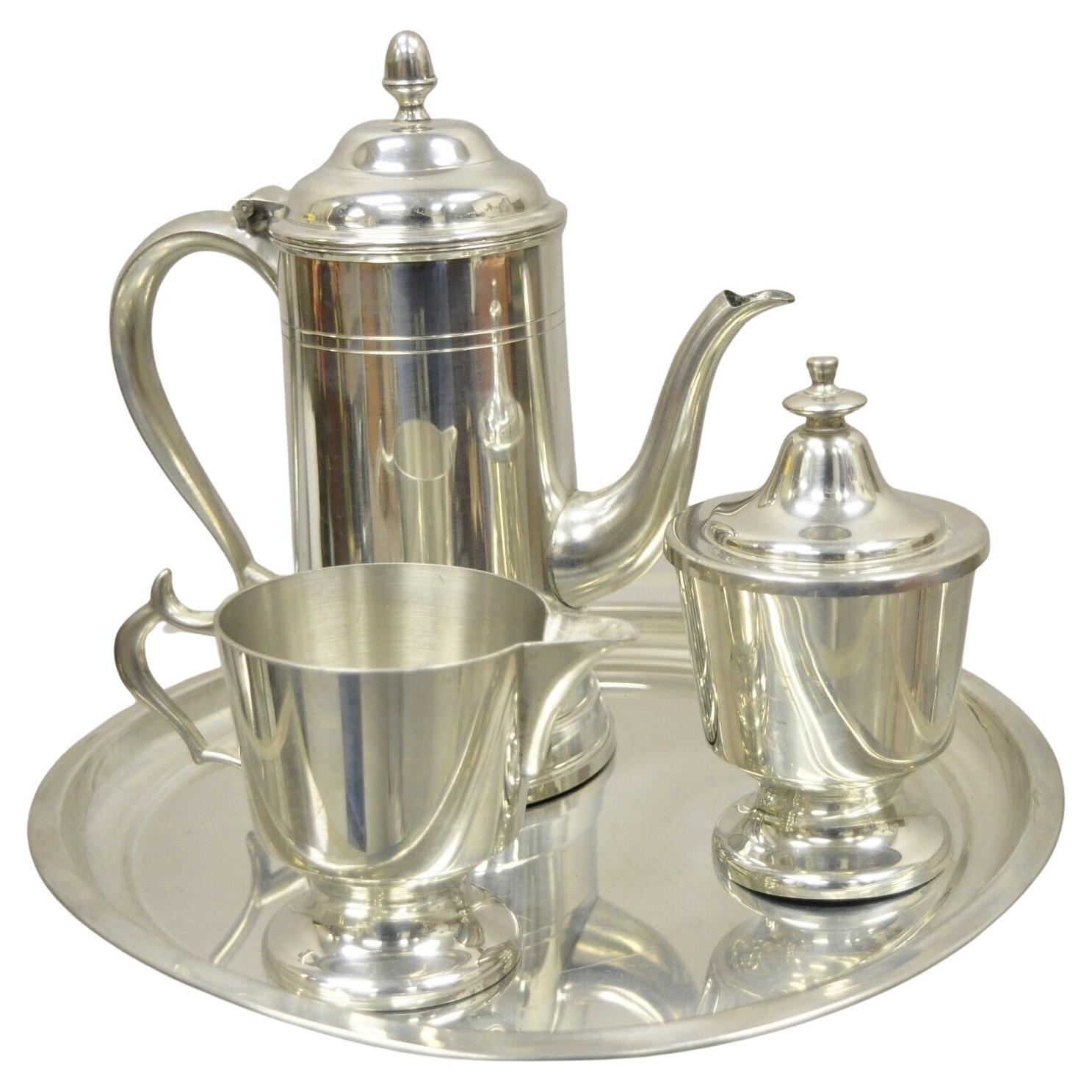 Vintage Woodbury Pewter Henry Ford Museum Pewter Coffee Serving Set, 4 Piece Set For Sale