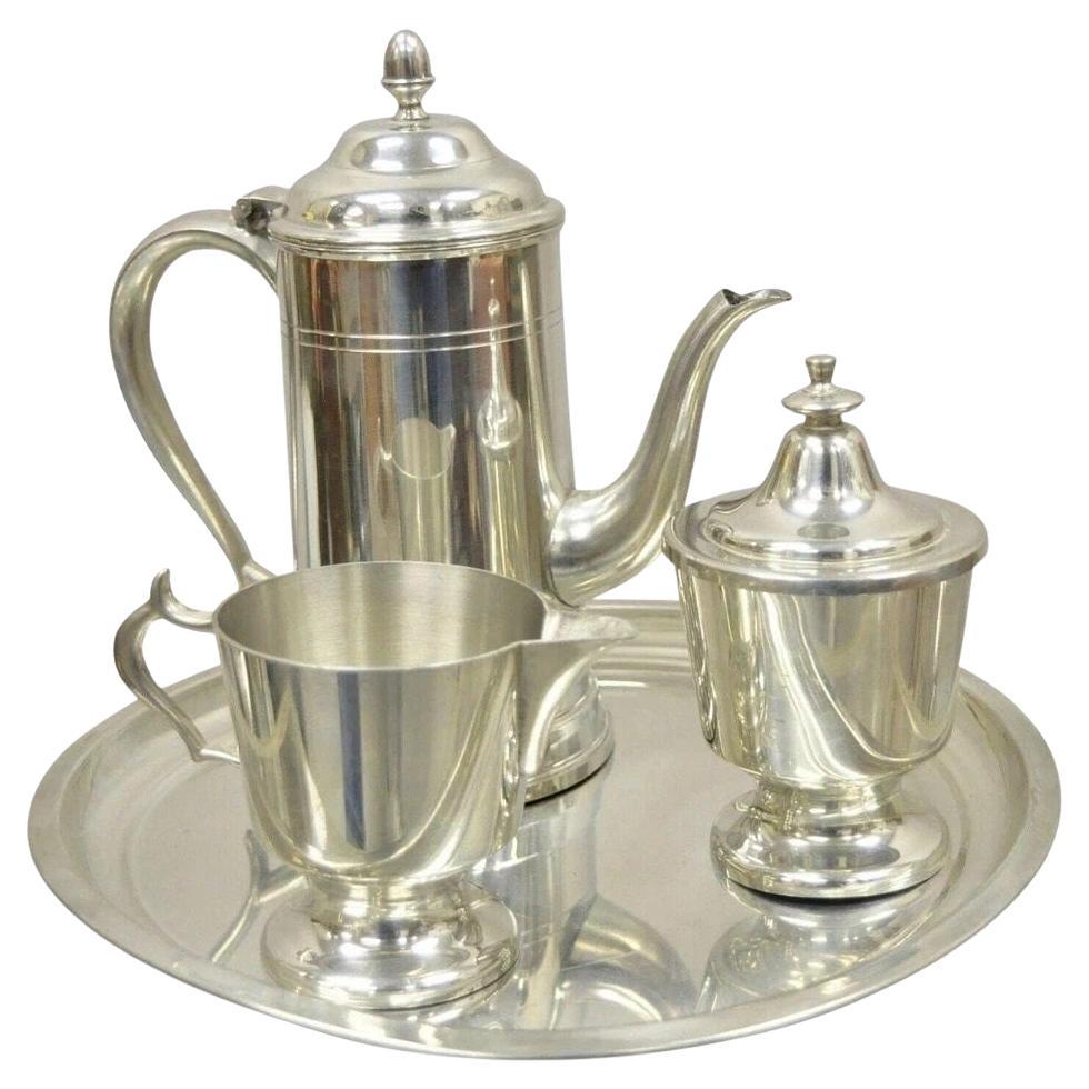 Vintage Woodbury Pewter Henry Ford Museum Pewter Coffee Serving Set- 4 Piece Set For Sale