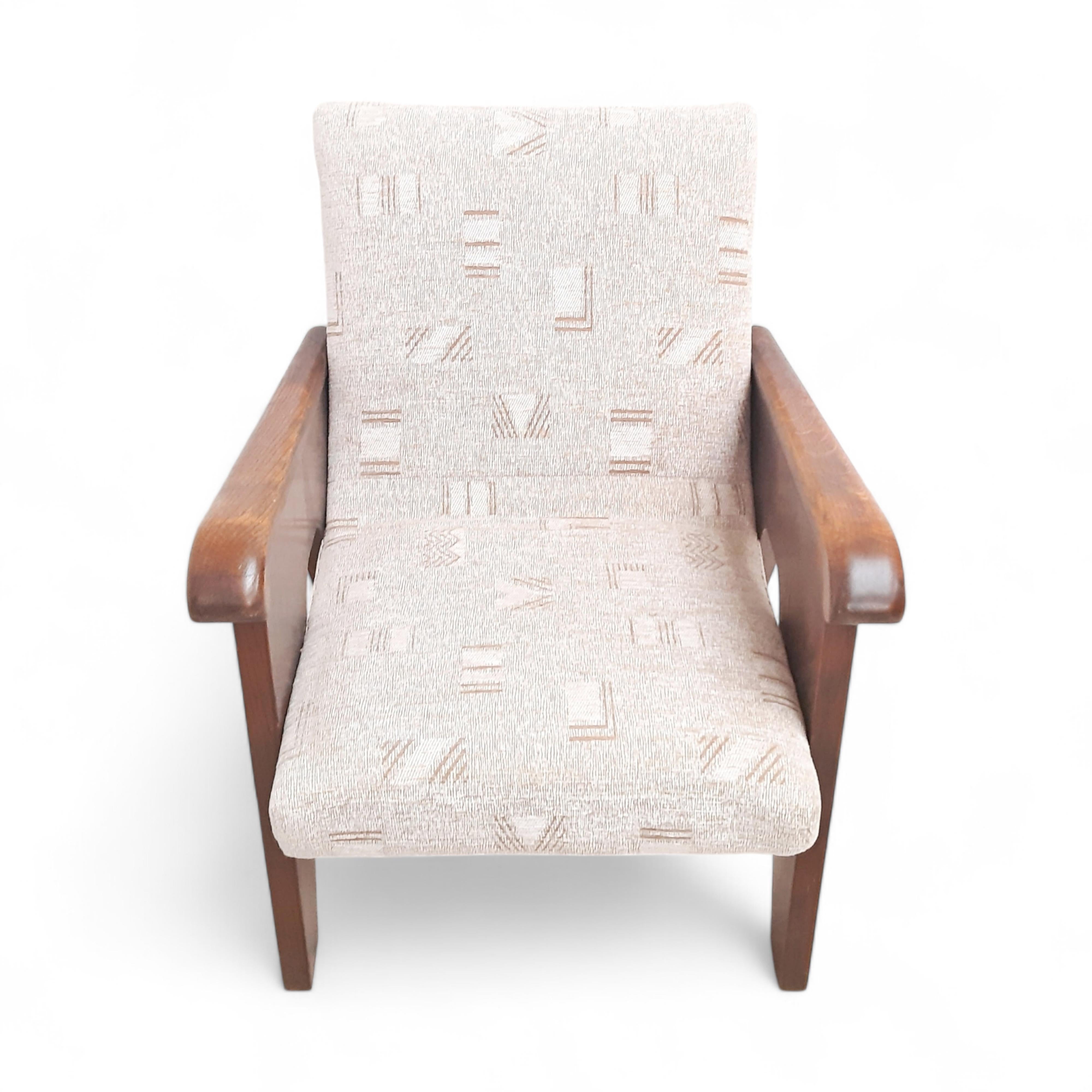 Fabric Vintage Wooden A-Shaped Armchair by UP Závody, Czechoslovakia For Sale