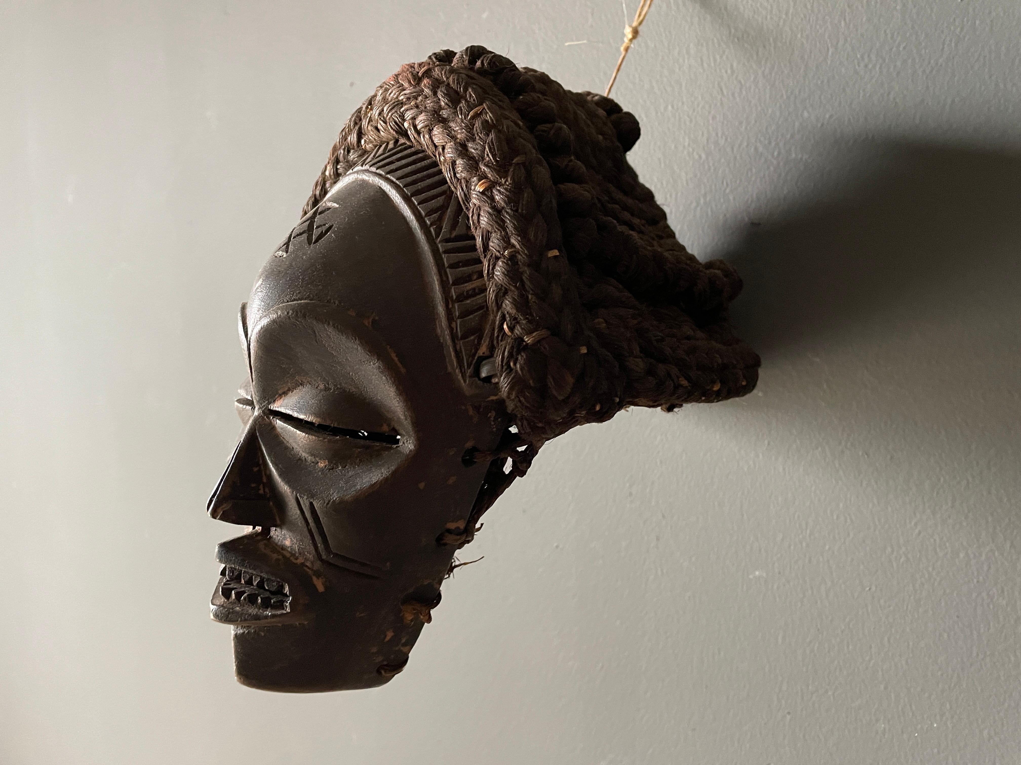 vintage wooden african masks