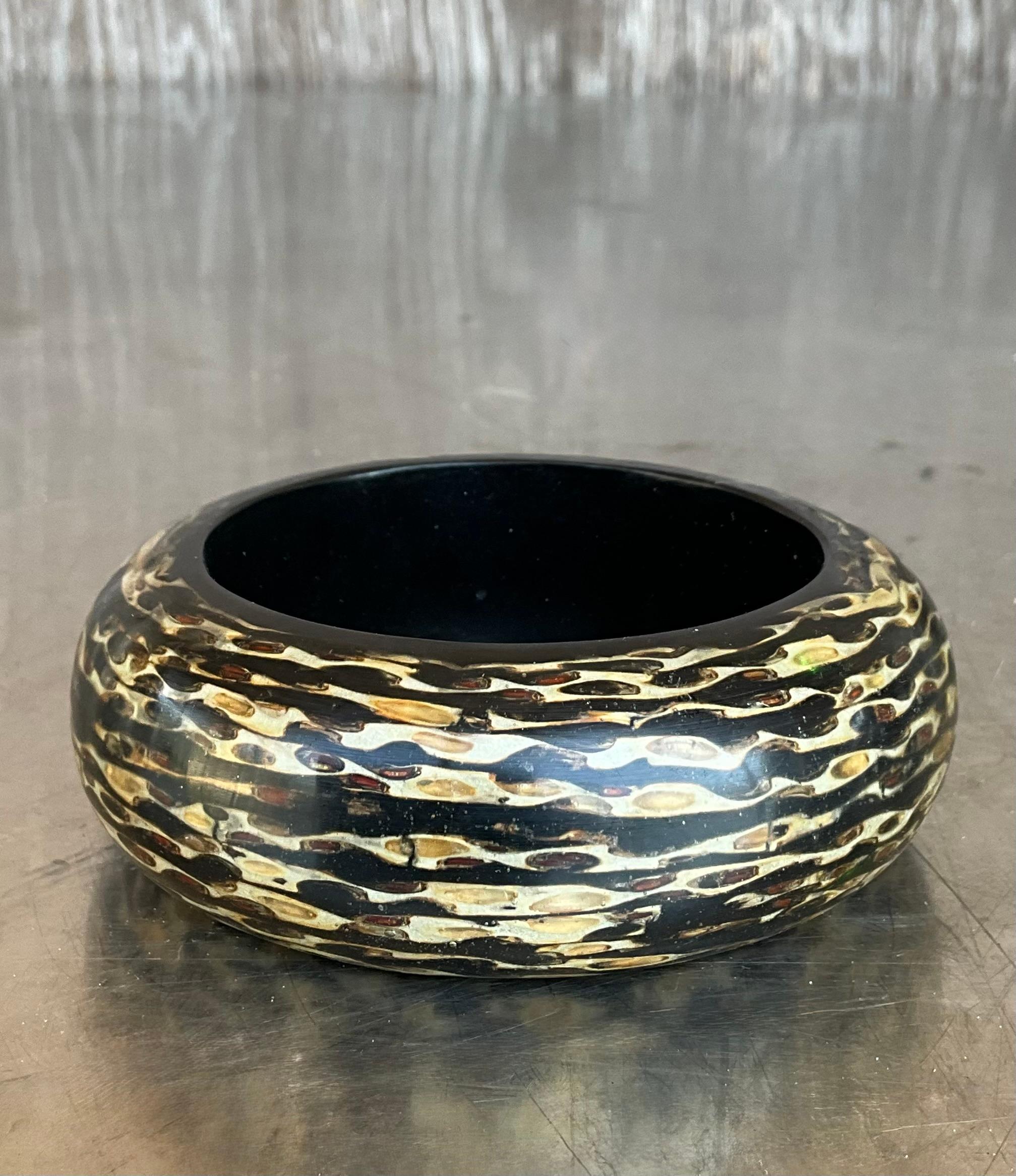 Bangles di legno vintage di ispirazione africana - Set di 3 pezzi in vendita 4