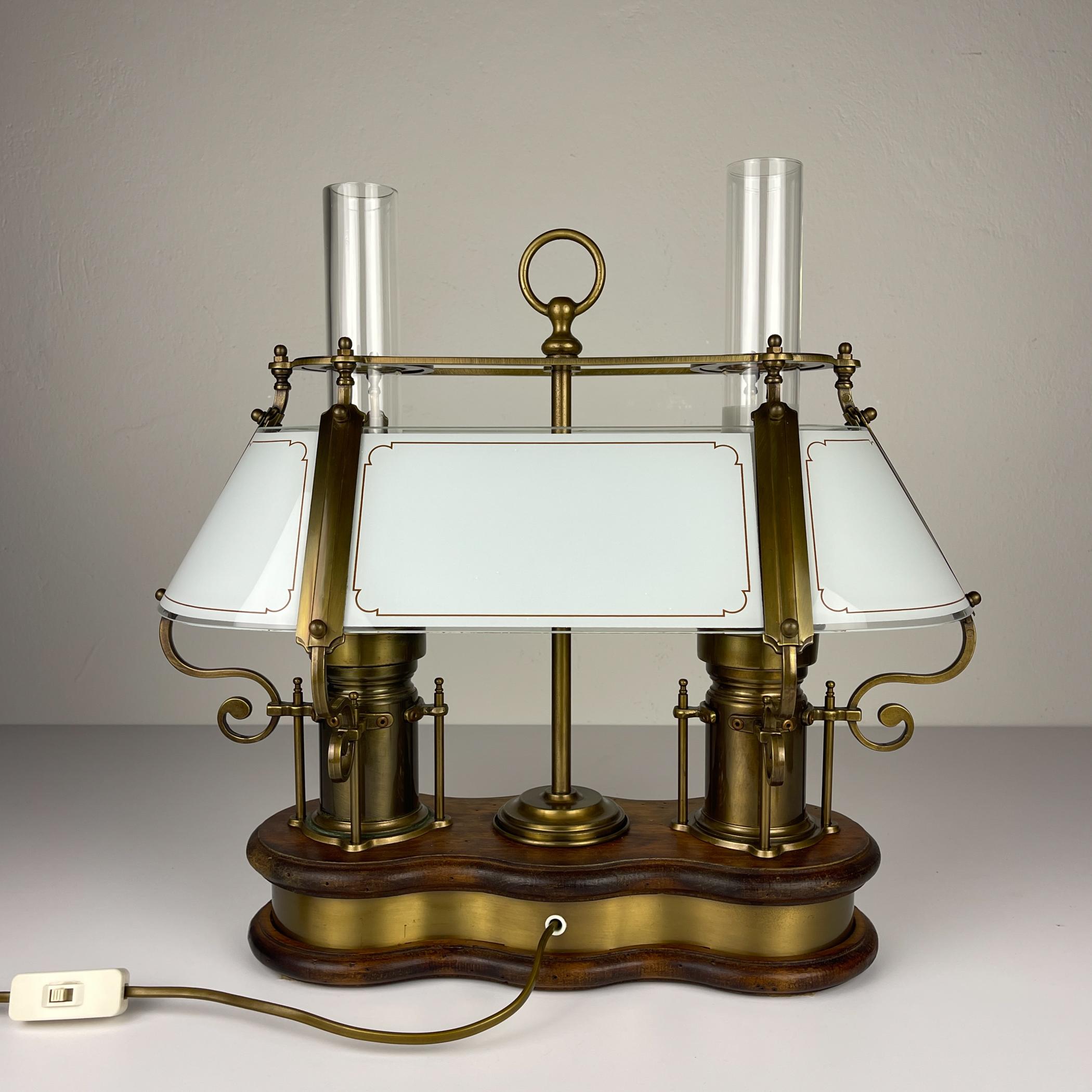 Vintage Tischlampe aus Holz und Messing von Qvist & Co, Schweden 1970er im Angebot 11