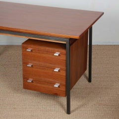 Vintage wooden and metal desk dating from the 1960s